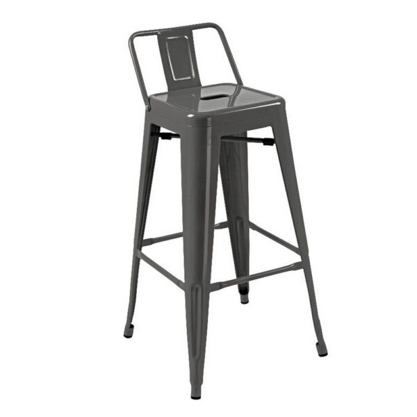 Giri 26 Inch Counter Stool Chair, Set of 4, Footrest and Tapered Legs, Light Gray