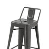 Giri 26 Inch Counter Stool Chair, Set of 4, Footrest and Tapered Legs, Light Gray