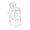 Trace 30 Inch Barstool Chair, Set of 4, Low Back, Wood Seat, Light Gray Metal