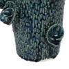 17 Inch Vase with Barnacle Design And Floral Details, Blue Ceramic Finish