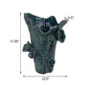 17 Inch Vase with Barnacle Design And Floral Details, Blue Ceramic Finish
