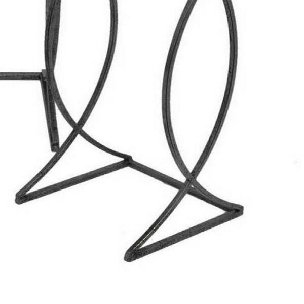 Rikki Plant Stand Table Set of 3, Curved Base, Modern Black Finished Metal