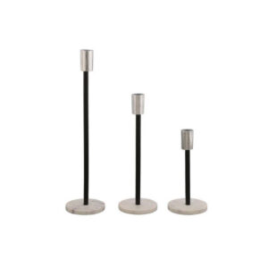 Ricco Tabletop Accent Decoration Set of 3, Black, Elegant Silver Metal