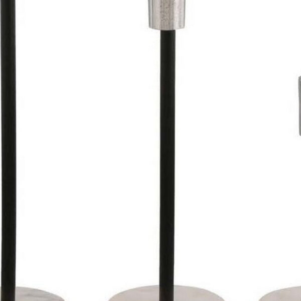 Ricco Tabletop Accent Decoration Set of 3, Black, Elegant Silver Metal