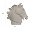 25 Inch Horse Head Figurine Statuette, Lifelike Design, White Resin