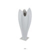24 Inch Accent Vase, Tulip Design, Square Base, Modern White Resin Finish