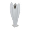 24 Inch Accent Vase, Tulip Design, Square Base, Modern White Resin Finish