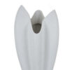 24 Inch Accent Vase, Tulip Design, Square Base, Modern White Resin Finish