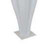 24 Inch Accent Vase, Tulip Design, Square Base, Modern White Resin Finish