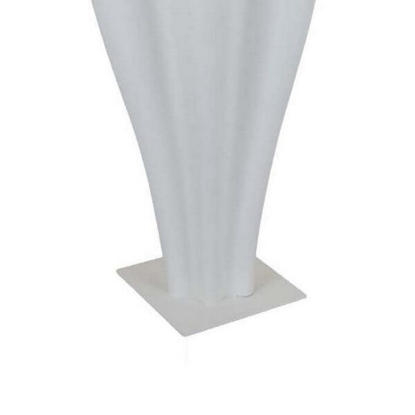 24 Inch Accent Vase, Tulip Design, Square Base, Modern White Resin Finish