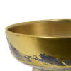 16 Inch Decorative Bowl, Distressed Gold Finish, Modern Aesthetic, Ceramic