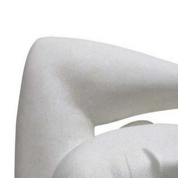 16 Inch Head Figurine Statuette, Contemporary Style White Resin Finish