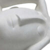 16 Inch Head Figurine Statuette, Contemporary Style White Resin Finish