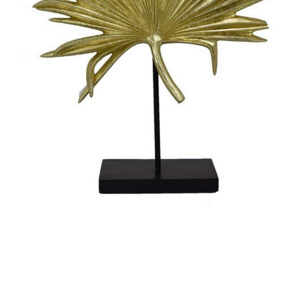 Menny 21 Inch Palm Leaf Resin Decorative Sculpture, Resin Gold Finish