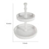 Semy 15 Inch 2 Tier Round Decorative Serving Tray, White Wood Finish