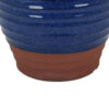 Kohl 15 Inch Decorative Vase, Pot Shape, Ceramic, Blue and Brown Finish
