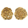 Dazzle 7, 8 Inch Rose Wall Accent, 3 Dimensional, Set of 2, Gold Resin