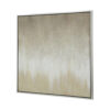 39 x 39 Hand Painted Wall Art, Polyester Canvas, Wood, White and Gold