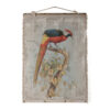 30 x 43 Hanging Wall Art Set of 2, Colorful Birds, Linen, Orange, Blue