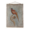 30 x 43 Hanging Wall Art Set of 2, Colorful Birds, Linen, Orange, Blue