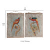 30 x 43 Hanging Wall Art Set of 2, Colorful Birds, Linen, Orange, Blue