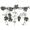 22 Inch Wall Hanging Wine Rack, Grape Bottle Stand, Black Metal