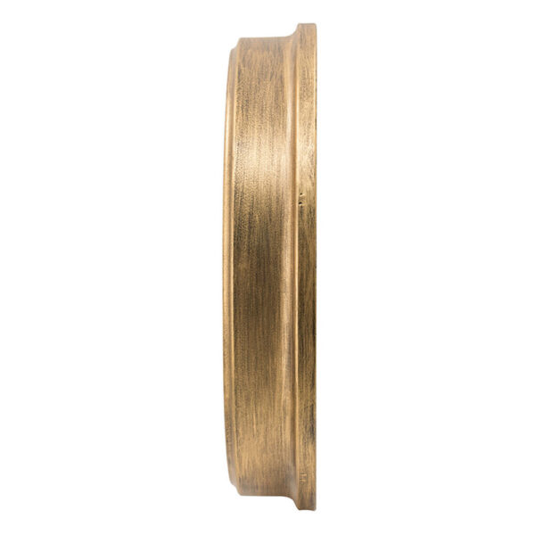 21 Inch Round Wall Clock, Gear Design, Numbered Analog, Gold Bronze Iron