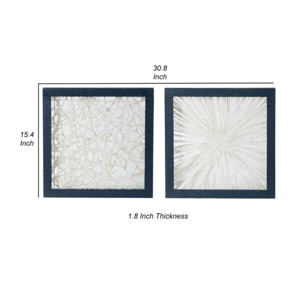 15 x 15 Modern Abstract Wall Art Decor, Blue White Canvas by Casagear Home