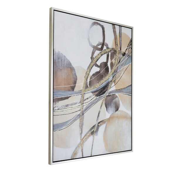 Bny 35 x 47 Abstract Wall Art Print, Watercolor Oil Painting, Brown, Silver