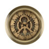Reny 18 Inch Round Wall Clock, Gear Design, Roman Analog, Gold Bronze