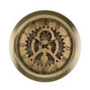Reny 18 Inch Round Wall Clock, Gear Design, Roman Analog, Gold Bronze