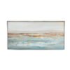 30 x 59 Framed Wall Art, Abstract Ocean Oil Painting, Modern White Blue