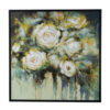 39 x 39 Framed Wall Art, Dreamy Floral Hand Painting, Black, Green, White