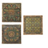 24 x 24 Decorative Wall Art Set of 3, Square Vintage Brown, Green Designs