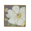 Nia 20 x 20 Flower Wall Art Set of 4, White, Green Microfiber, Pine Wood