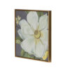Nia 20 x 20 Flower Wall Art Set of 4, White, Green Microfiber, Pine Wood