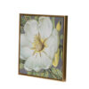 Nia 20 x 20 Flower Wall Art Set of 4, White, Green Microfiber, Pine Wood