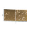 Tim 24 Inch Wall Art Set of 2, Divided Floral Design, Square, Gold, Brown