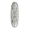 37 Inch Decorative Snowshoe Wall Art, Iron Mesh Pattern, Silver Finish