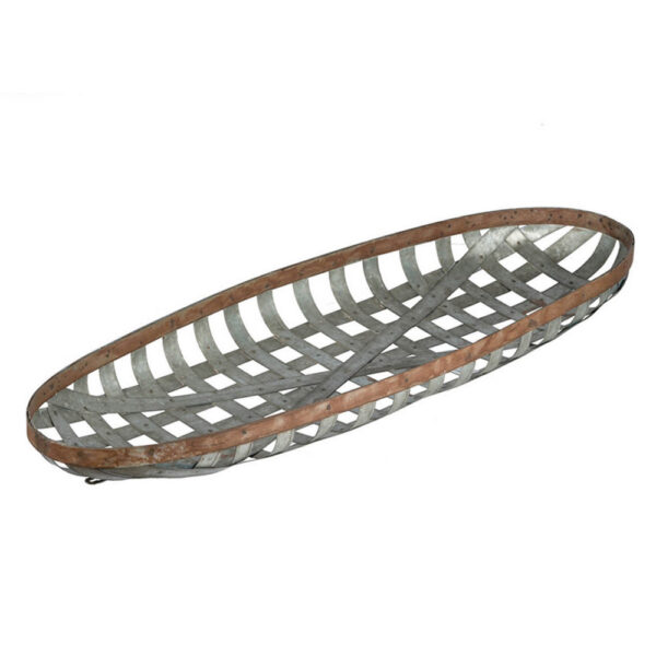 37 Inch Decorative Snowshoe Wall Art, Iron Mesh Pattern, Silver Finish