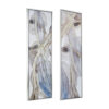 20 x 71 Tall Framed Rectangular Oil Paintings Set of 2, White Abstract