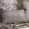10 Piece King Polyester Comforter Set with Leaf Print, Platinum Gray