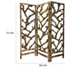72 Inch 3 Panel Screen Divider, Rustic, Mulberry Branch Design, Brown