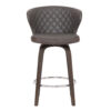 Curved Back Leatherette Barstool with Swivel Mechanism, Brown