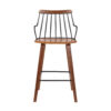26 Inches Counter Height Barstool with Spindle Back, Brown and Black