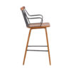 26 Inches Counter Height Barstool with Spindle Back, Brown and Black