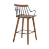 26 Inches Counter Height Barstool with Spindle Back, Brown and Black