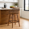 26 Inches Counter Height Barstool with Spindle Back, Brown and Black