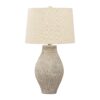 Drum Shade Table Lamp with Paper Composite Base, Beige