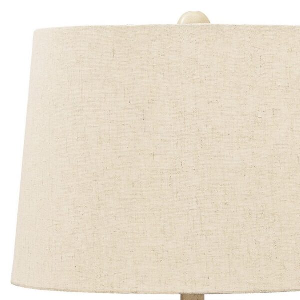 Drum Shade Table Lamp with Paper Composite Base, Beige